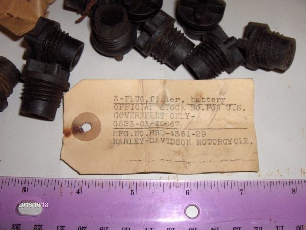 HarleyKnucklehead,Panhead,Flatheads Battery Filler Caps.."NOS". 1929-64