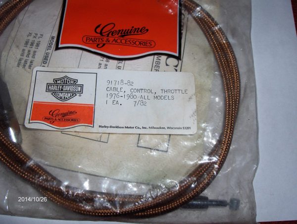 HARLEY SHOVELHEAD,SPORTSTER, BRAIDED THROTTLE CABLE 1976-80 P/N 91718-82